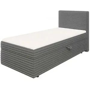 S-STYLE Boxbett Cord  mit Stauraum und Topper  H3 Neo ¦ grau ¦ Maße (cm): B: 95