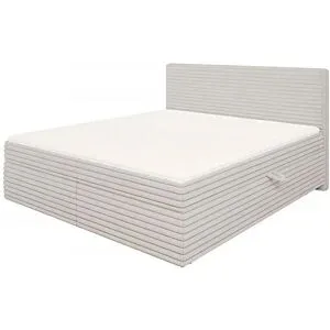 S-STYLE Boxbett Cord  mit Stauraum und Topper  H3 Neo ¦ grau ¦ Maße (cm): B: 185