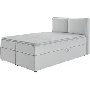 S-STYLE Boxbett mit Stauraum und Topper  H3 Uma ¦ silber ¦ Maße (cm): B: 140 H: