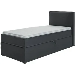 S-STYLE Boxbett mit Stauraum und Topper  H3 Uma ¦ grau ¦ Maße (cm): B: 90 H: 103