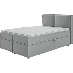 S-STYLE Boxbett mit Stauraum und Topper  H3 Uma ¦ grau ¦ Maße (cm): B: 140 H: