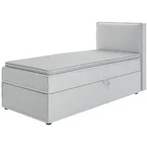 S-STYLE Boxbett mit Stauraum und Topper  H3 Uma ¦ silber ¦ Maße (cm): B: 90 H: