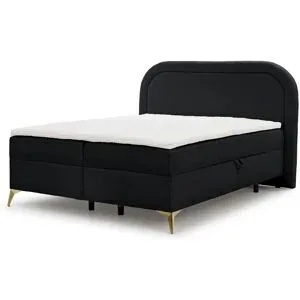 S-STYLE Boxbett mit Bettkasten  Bouclé-Stoff Sonna ¦ schwarz ¦ Maße (cm): B: 160