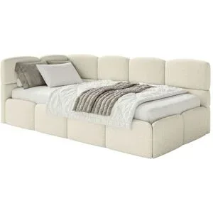 Selsey Polsterliege mit Bettkasten Cloudy ¦ beige ¦ Maße (cm): B: 220 H: 88