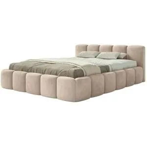 Selsey Polsterbett in Velours Cloudy Low ¦ beige ¦ Maße (cm): B: 220 H: 72
