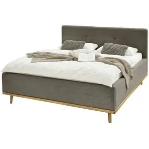 Musterring Polsterbett mit Bettkasten Delphi Cord ¦ grau ¦ Maße (cm): B: 198 H: