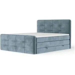 maison de rêve Boxspringbett mit Stauraum   ¦ blau ¦ Maße (cm): B: 124 H: 118