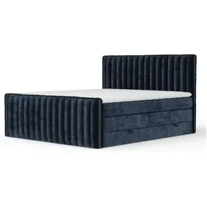 maison de rêve Boxspringbett mit Stauraum   ¦ blau ¦ Maße (cm): B: 144 H: 120