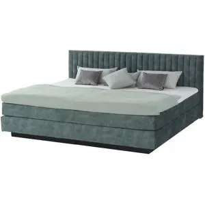 Höffner Boxspringbett  Familienbett ¦ blau ¦ Maße (cm): B: 242 H: 112