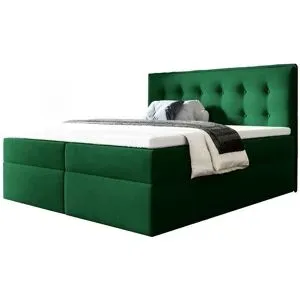 Höffner Boxbett mit Bettkasten Focus ¦ grün ¦ Maße (cm): B: 140 H: 110