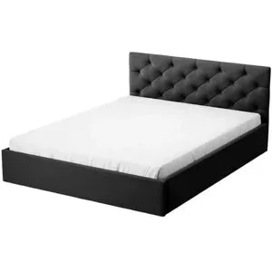 Höffner Polsterbett mit Bettkasten Sara ¦ schwarz ¦ Maße (cm): B: 99 H: 85