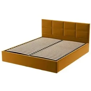 Höffner Polsterbett mit Bettkasten Gobi ¦ gelb ¦ Maße (cm): B: 129 H: 90