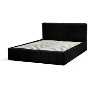 Höffner Polsterbett mit Bettkasten Nina ¦ schwarz ¦ Maße (cm): B: 129 H: 85