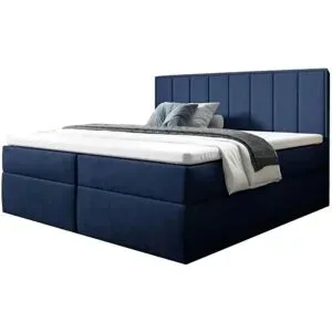 Höffner Boxbett mit Bettkasten Havana ¦ blau ¦ Maße (cm): B: 120 H: 110
