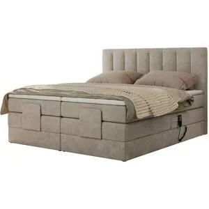 Höffner Motor Boxspringbett mit Bettkasten Comforto ¦ beige ¦ Maße (cm): B: 208 H: 124