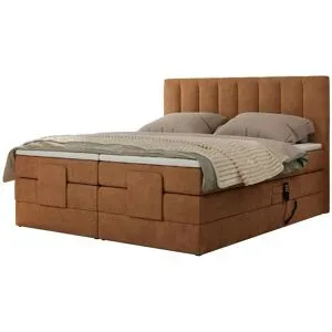 Höffner Motor Boxspringbett mit Bettkasten Comforto ¦ orange ¦ Maße (cm): B: 148 H: 124