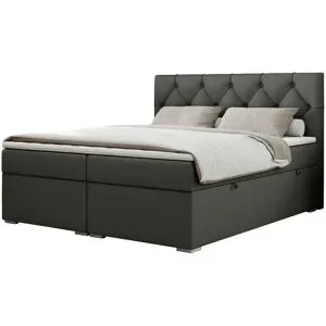 Höffner Boxbett mit Bettkasten Alda ¦ grau ¦ Maße (cm): B: 180 H: 118