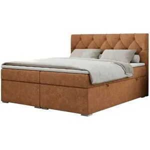 Höffner Boxbett mit Bettkasten Alda ¦ orange ¦ Maße (cm): B: 180 H: 118
