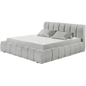Höffner Polsterbett mit Bettkasten Nairobi ¦ silber ¦ Maße (cm): B: 199 H: 102
