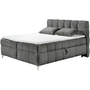 Höffner Boxbett mit Bettkasten Kylie ¦ grau ¦ Maße (cm): B: 190 H: 116