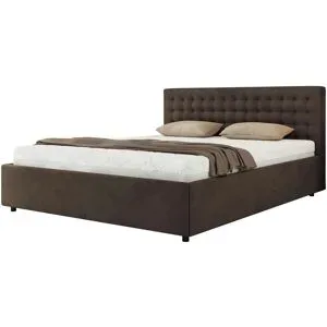 Höffner Polsterbett 200x200 Braun mit Bettkasten Pavo Classic ¦ braun ¦ Maße (cm): B: