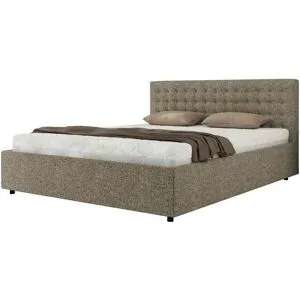 Höffner Polsterbett 200x200 Grau mit Bettkasten Pavo Classic ¦ grau ¦ Maße (cm): B: 208
