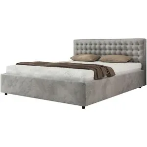 Höffner Polsterbett 180x200 Hellgrau mit Bettkasten Pavo Classic ¦ grau ¦ Maße (cm): B: