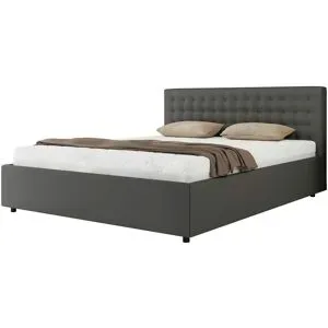Höffner Polsterbett 140x200 Grau mit Bettkasten Pavo Classic ¦ grau ¦ Maße (cm): B: 148