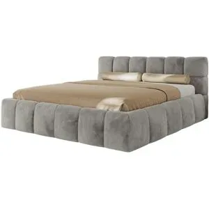 Höffner Polsterbett mit Bettkasten Nira Classic ¦ grau ¦ Maße (cm): B: 186 H: 92