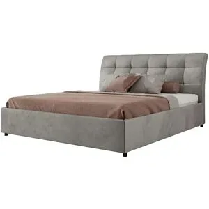 Höffner Polsterbett mit Bettkasten Gala Classic ¦ grau ¦ Maße (cm): B: 188 H: 101