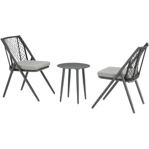 Höffner Balkonset 3-teilig Loire ¦ grau