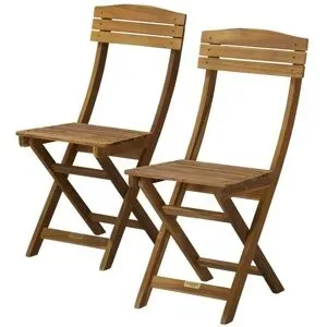 Höffner Balkonklappstuhl 2er-Set aus Akazienholz Java ¦ holzfarben ¦ Maße (cm): B: 55 H: