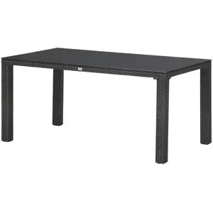 a casa mia Gartentisch Polyrattan Padua ¦ grau ¦ Maße (cm): B: 90 H: 75