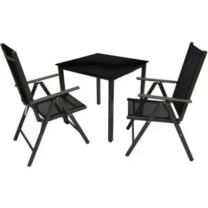 Höffner Gartenmöbel 3er-Set   ¦ schwarz ¦ Maße (cm): B: 80 H: 73