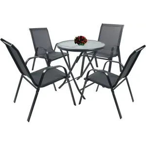Höffner Gartenmöbel-Set   ¦ schwarz ¦ Maße (cm): B: 70 H: 89