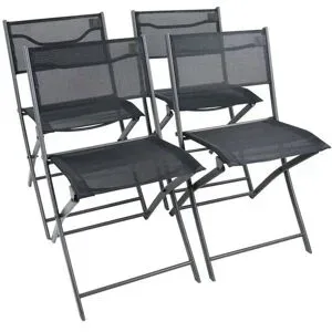 Höffner Gartenstuhl 4er-Set   ¦ schwarz ¦ Maße (cm): B: 45 H: 79