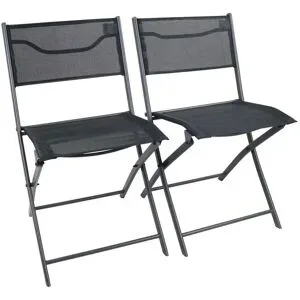 Höffner Gartenstuhl 2er-Set   ¦ schwarz ¦ Maße (cm): B: 45 H: 79