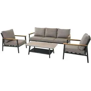 Siena Garden Gartenmöbel 4er-Set  Liguria ¦ grau ¦ Maße (cm): B: 75 H: 75