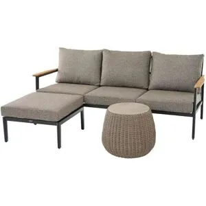 Siena Garden Gartenmöbel 3er-Set  Liguria ¦ grau ¦ Maße (cm): B: 74 H: 60