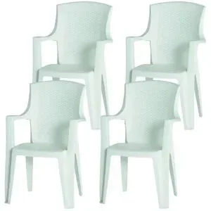 Siena Garden Stapelsessel 4er-Set  Eden ¦ weiß ¦ Maße (cm): B: 55 H: 91