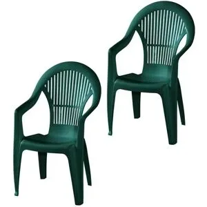 Siena Garden Stapelsessel 2er-Set  Vega ¦ grün ¦ Maße (cm): B: 55 H: 93