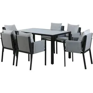Höffner Gartenmöbel-Set   ¦ grau ¦ Maße (cm): B: 250 H: 108