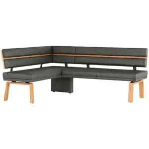 Höffner Eckbank Leder Canto III ¦ grau ¦ Maße (cm): B: 203 H: 88 T: 157.0