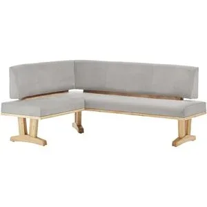 Woodford Eckbank massiv Mila ¦ grau ¦ Maße (cm): B: 202 H: 92 T: 152.0
