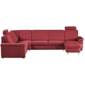 meinSofa Wohnlandschaft Mikrofaser Rita ¦ rot ¦ Maße (cm): B: 330 H: 91 T: 240.0