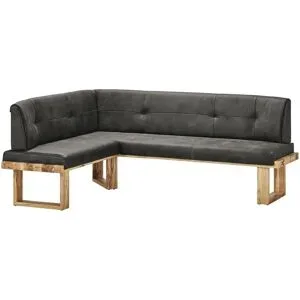 Woodford Eckbank massiv Alina ¦ grau ¦ Maße (cm): B: 225 H: 88 T: 155.0
