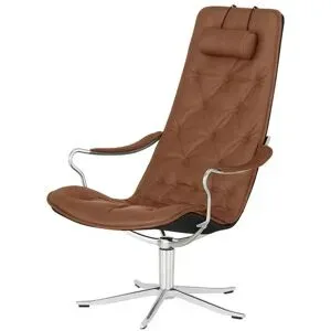 Höffner Drehsessel aus Echtleder Bravo ¦ braun ¦ Maße (cm): B: 65 H: 106 T: 87.0