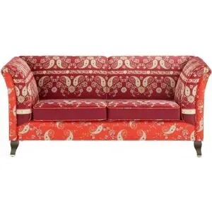 bassetti by SCHRÖNO Sofa Velours Ferrara ¦ rot ¦ Maße (cm): B: 181 H: 82 T: 82.0
