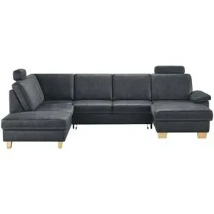meinSofa Wohnlandschaft Kunstleder Samu ¦ blau ¦ Maße (cm): B: 316 H: 90 T:
