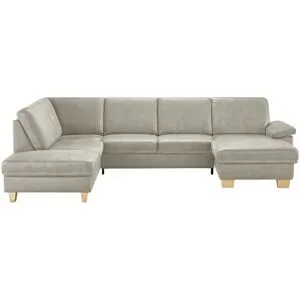 meinSofa Wohnlandschaft Kunstleder Samu ¦ grau ¦ Maße (cm): B: 316 H: 90 T: